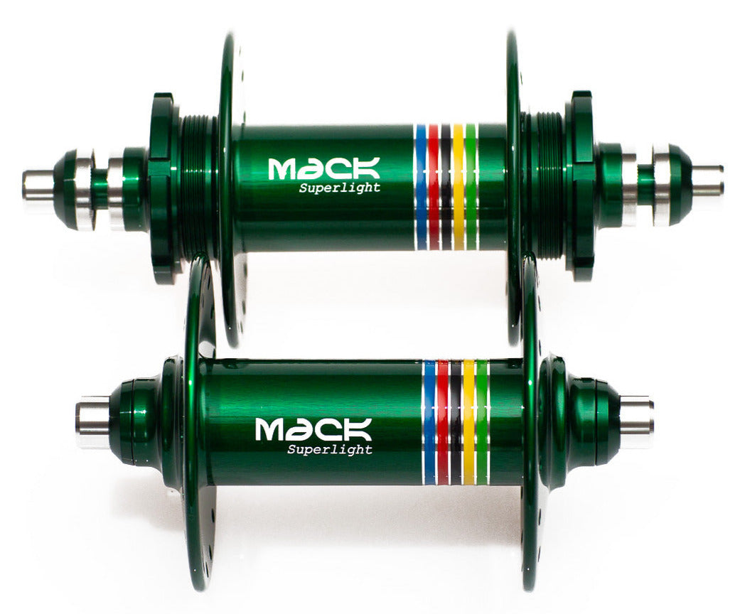 Mack Superlight WCS high flange fixed gear track hub set - anodized colors
