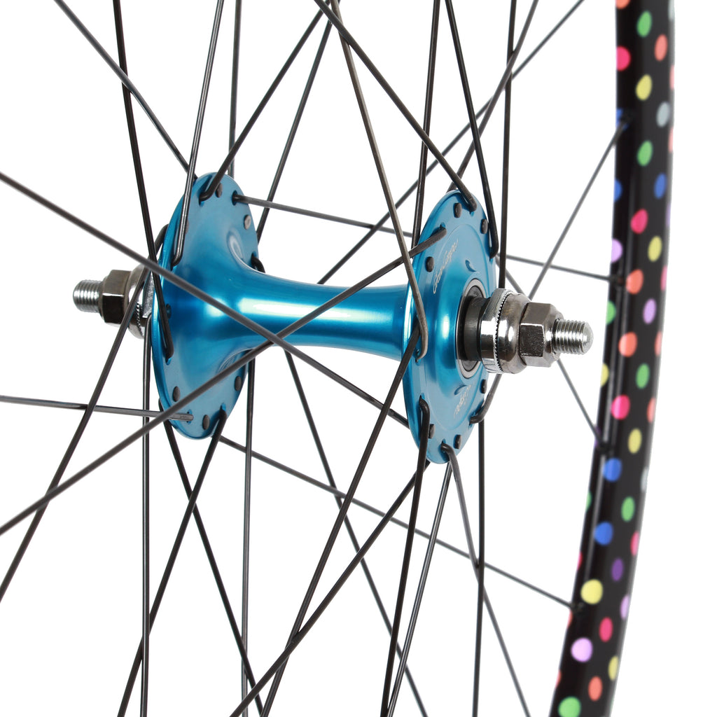 Velocity Deep V/NOS Gran Compe wheelset - polka dot & blue - Retrogression Fixed Gear