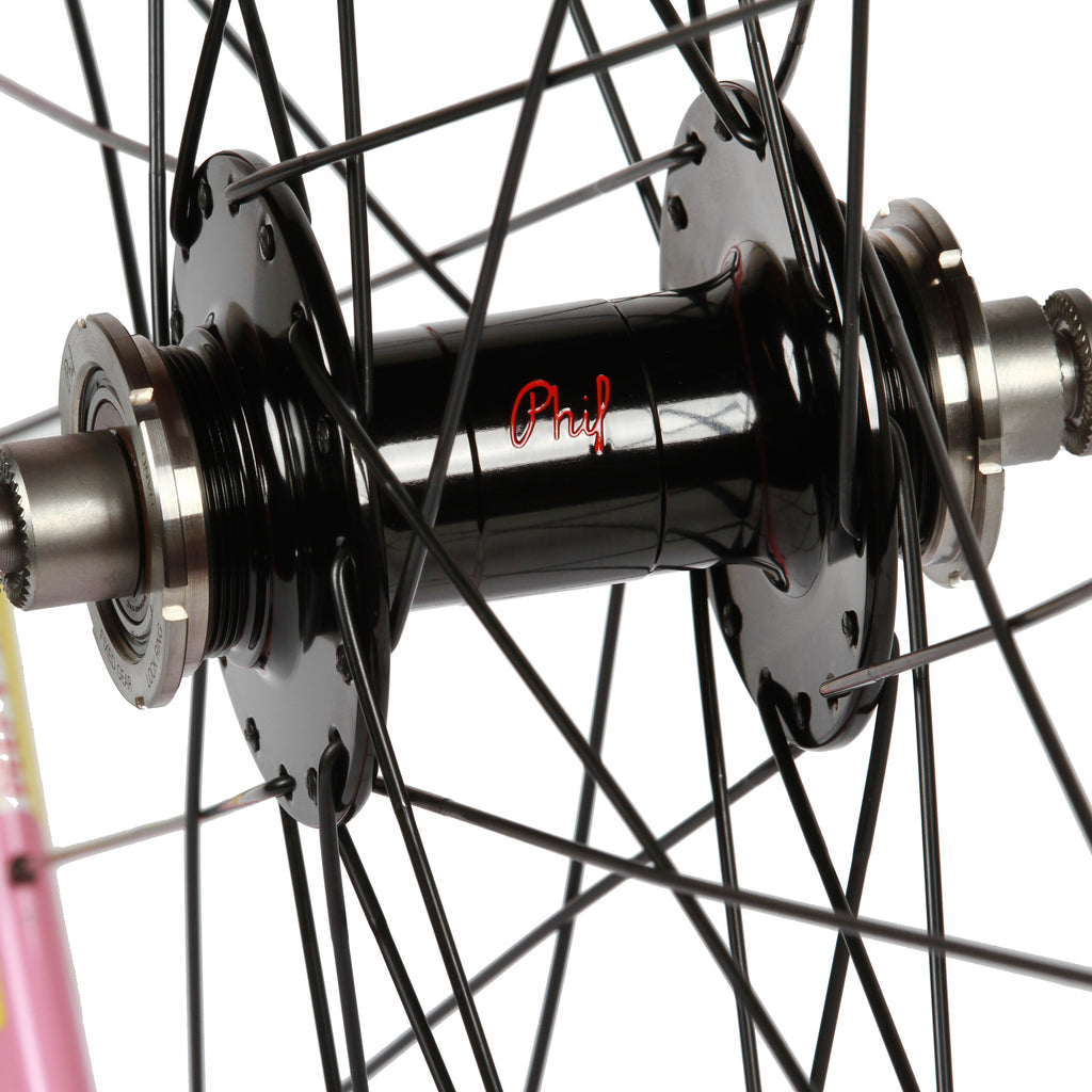 NOS Velocity Deep V/Phil Wood wheelset - bubblegum pink - Retrogression Fixed Gear